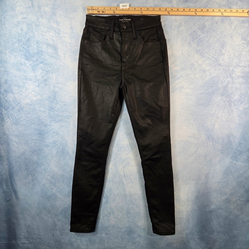 Lucky Brand Bridgette Skinny Black Coated High Rise Jeans Size 0/25